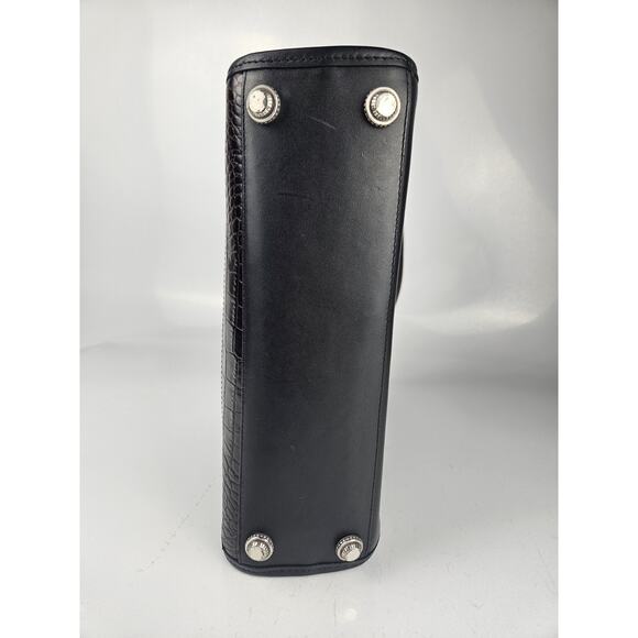 Brighton Black & Brown Croco Embossed‎ Leather Shoulder Bag Purse - Picture 8 of 8